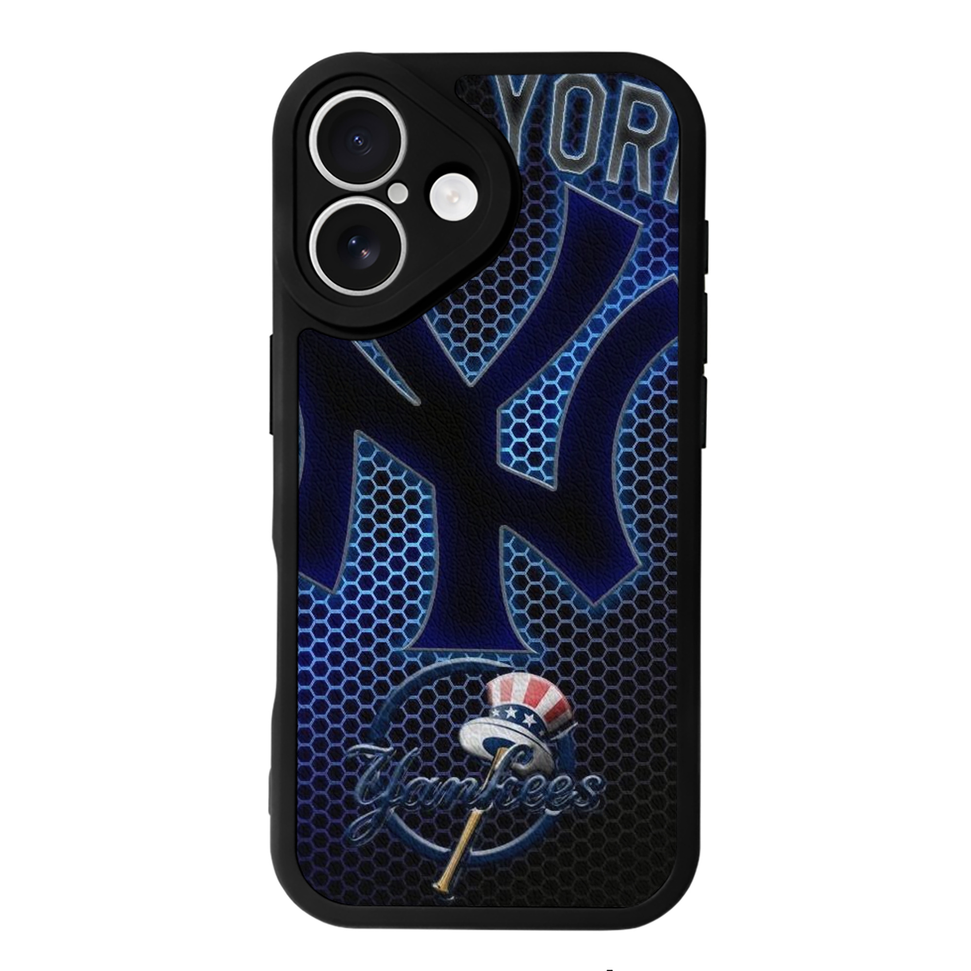 New York Yankees 319 IPhone 16 Silicone Leather Case – UV Print, Lambskin Texture – Perfect Fit, Wireless Charging Compatible, Scratch Resistant, Precise Cutouts – Stylish Protection For IPhone 16